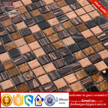 cheap mosaic tile brown mixed Hot - melt glass mosaic floor tile